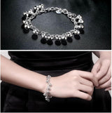 OSIRIDEH2 Bell Bracelet 925 Sterling Silver Bells Sounds Bead Chain Bracelet for Women Wedding Engagement Party Jewelry Jingling Bracelets bracelet - Side View