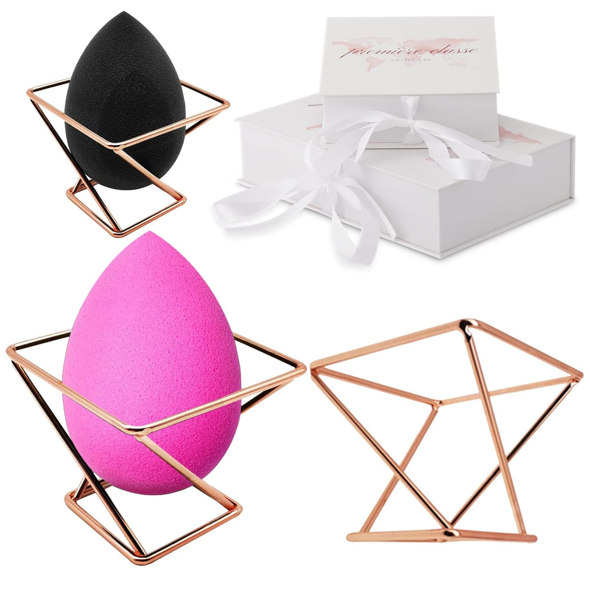 Beauty Sponge Holder - Rose Gold Foundation Beauty Blender Holder - Makeup Brush Organizer Rack Case - Vanity Storage - Display Make Up Puff Sponge Drying Stand (Pack of 1) Rose Gold 1 Count (Pack of