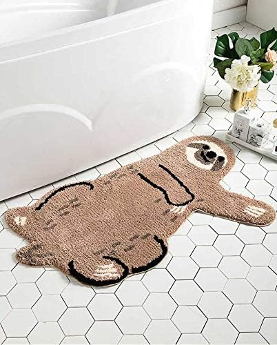 Cute Soft Small Sloth Shaped Mat for Bathroom,Showroom Bathmat,Non-Slip Bath Rugs,Play Carpet Area Rug for Kids,Photography Props (25.6X39.4'')