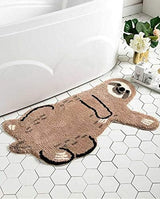 Cute Soft Small Sloth Shaped Mat for Bathroom,Showroom Bathmat,Non-Slip Bath Rugs,Play Carpet Area Rug for Kids,Photography Props (25.6X39.4'') - Front View