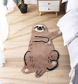 Cute Soft Small Sloth Shaped Mat for Bathroom,Showroom Bathmat,Non-Slip Bath Rugs,Play Carpet Area Rug for Kids,Photography Props (25.6X39.4'') - Top-Down View