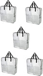 DIMPA Extra Large Storage Bag, Clear Heavy Duty Bags, Moth Moisture Protection Storage Bags (Pack of 5, 25 ½x8 ¾x25 ½)