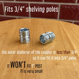 Vega 4-Pack Small Threaded Pole Connectors for 3/4