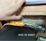 LLERRA Hard Plastic Drawer Stops with Screws, Clear Non-Slip Drawer Stop Hardware Replacement for Dresser Drawers (10) LLDS-1020 DS-12 - Side View