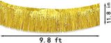 Gold Parade Float Fringe,Tinsel Streamers Banners,Tinsel Fringe Banners,for Party Decoration Parade Float Decorations Graduation Ceremony Decorations Festival Celebration,11.8 in x 9.8 ft,4pack