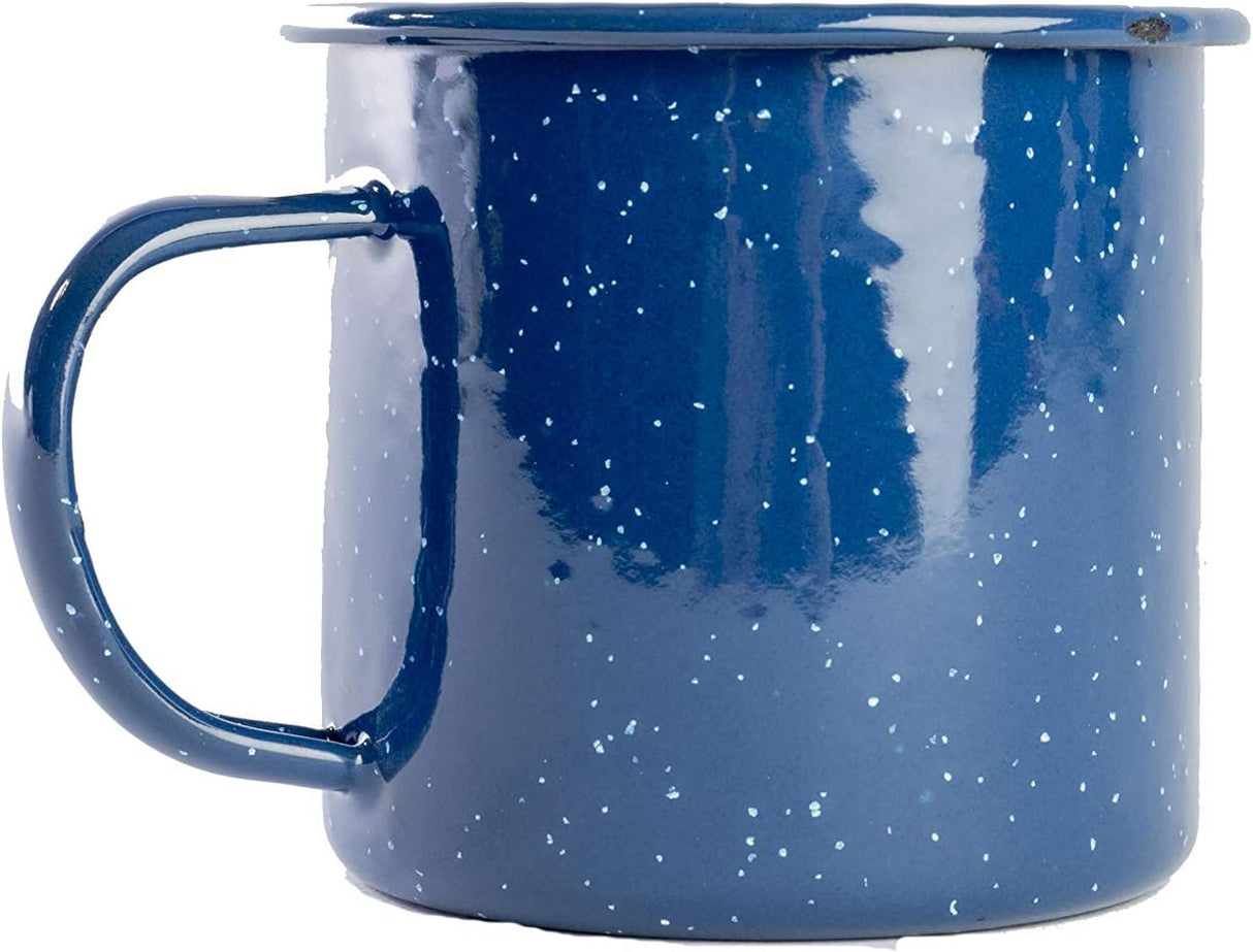 Enamel Mug - Outdoor Camping Mugs - Ideal For Early Morning Coffee Or Cold Beverages- Coffee Mug- 16 Oz (Navy) Blue  Blue