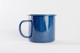 Enamel Mug - Outdoor Camping Mugs - Ideal For Early Morning Coffee Or Cold Beverages- Coffee Mug- 16 Oz (Navy) Blue  Blue - Side View