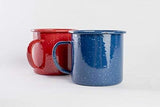 Enamel Mug - Outdoor Camping Mugs - Ideal For Early Morning Coffee Or Cold Beverages- Coffee Mug- 16 Oz (Navy) Blue  Blue - Top-Down View