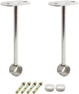 2 Pack Ceiling Mount Bracket, Stainless Steel Wardrobe Pipe Bracket Rod Holder Ceiling Holder,  Shower Curtain Closet Wardrobe Rod Lever Support Holder Pipe Flange Socket (25x250mm/1x10'')