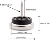 20pcs Round Heavy Duty Furniture Pads, Nail On Furniture Sliders Hardwood Floor Protectors Metal Nail On Glides for Chair Table Desk Cabinet Sofa Couch Leg Feet Non Slip Glides (Dia 19mm) - Front View