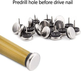 20pcs Round Heavy Duty Furniture Pads, Nail On Furniture Sliders Hardwood Floor Protectors Metal Nail On Glides for Chair Table Desk Cabinet Sofa Couch Leg Feet Non Slip Glides (Dia 19mm) - Side View
