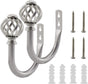 2 Pack Curtain Holdbacks, U Shaped Wall Mounted Curtain Tieback Hooks Drapery Tiebacks Decorative Curtain Hooks Window Treatment Holdbacks Hardware for Home Decor (Silver)