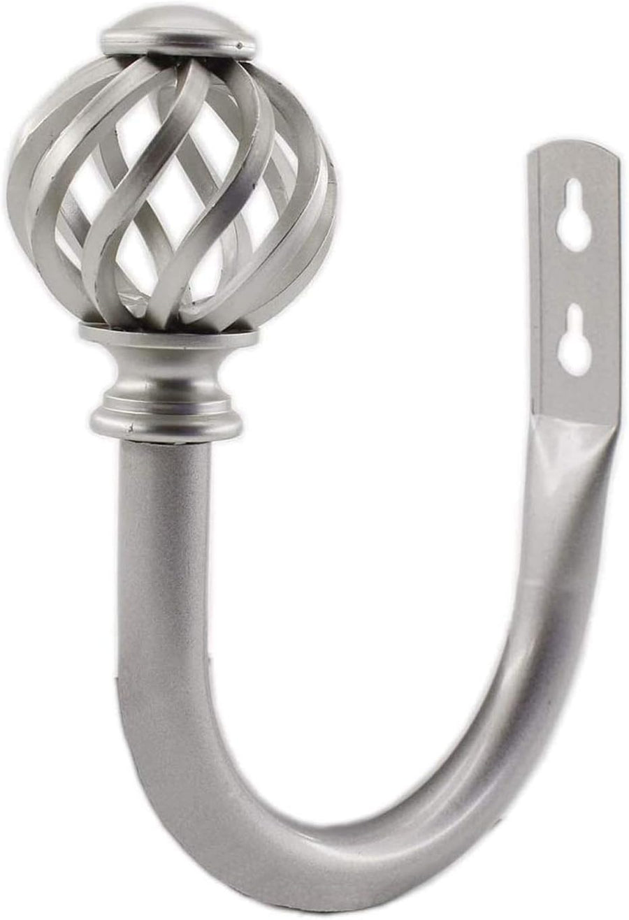2 Pack Curtain Holdbacks, U Shaped Wall Mounted Curtain Tieback Hooks Drapery Tiebacks Decorative Curtain Hooks Window Treatment Holdbacks Hardware for Home Decor (Silver)