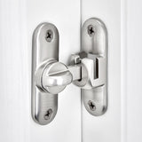 Silvery Barn Door Latches,90/180 Degree Gate Lock,Flip Gate Latches Hardware,Zinc Alloy Right Angle Door Lock Latch,Door Security Sliding Door Latch Lock for Cabinets,Bathroom Silvery_1 Pack