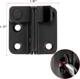 2 Packs Flip Latches，1.81” x 1.77”Black Stainless Steel Thickened Heavy Duty Hasp barn gate flip Door Latch Bi-fold Door Lock,Sliding Door Antique Lock Wine Cabinet Closet Door Latches  Small_Black_2 - Front View