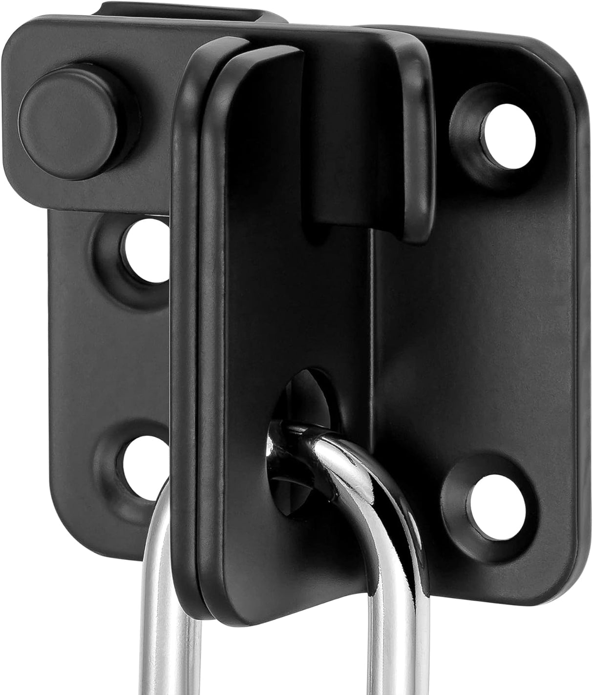 2 Packs Flip Latches，1.81” x 1.77”Black Stainless Steel Thickened Heavy Duty Hasp barn gate flip Door Latch Bi-fold Door Lock,Sliding Door Antique Lock Wine Cabinet Closet Door Latches  Small_Black_2