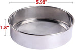 6 Inch Small Tamis, 18/8 60 Mini Fine Mesh Flour Sieve Flour Sifter Round Stainless Steel Flour Sieve
