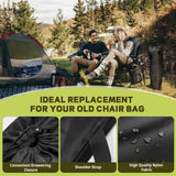Camping Chair Replacement Bag for Coleman Portable Folding Chair Carry Bag with Shoulder Strap, Protective Carrying Chair Bag for Travel Outdoor Camping Sports, Black (Chair is Not Included) - Side View