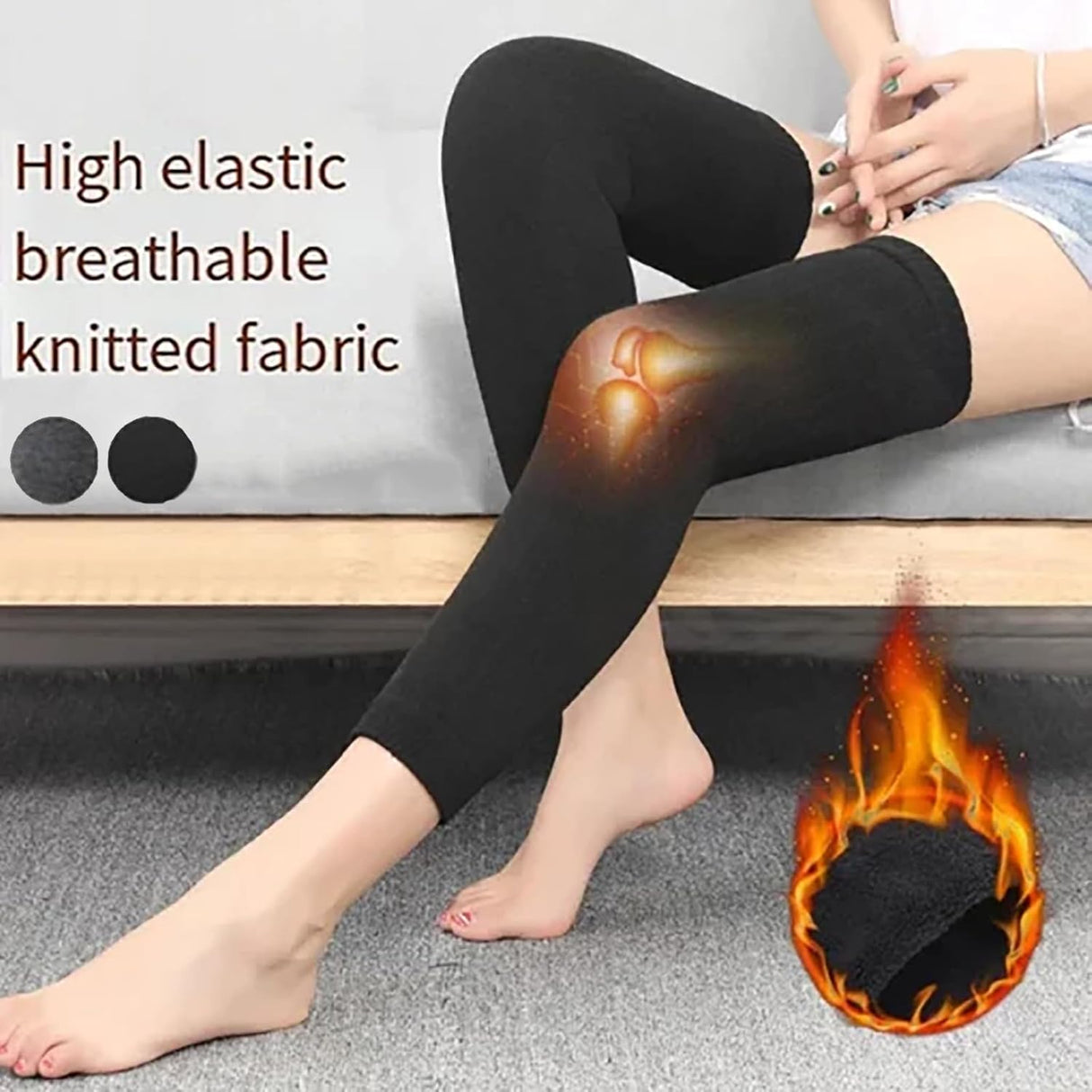 Cashmere Leg Warmer, Winter Warm Knitted Over Knee High Leg Warmer, Warm Thermal Knee Compression Sleeve