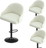 Bar Stool Cover With Back - Stretch Slipcover for Swivel and Counter Chairs, Armchair, Kitchen Island - Short Back, Round, Curved Accent