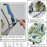 Bar Stool Cover With Back - Stretch Slipcover for Swivel and Counter Chairs, Armchair, Kitchen Island - Short Back, Round, Curved Accent - Front View