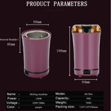 Mini coffee  Machine, Portable coffee Grinder with Transparent Protective Cover and Brush, 150W Strong Motor Power and Efficient Grinding, Silent and Practical, for Home and Kitchen - Top-Down View