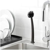 Dish-Washing Brush, Black,Polypropylene Plastic Polyester Synthetic Rubber(Length : 29cm)