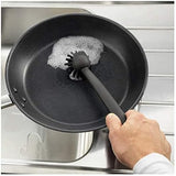 Dish-Washing Brush, Black,Polypropylene Plastic Polyester Synthetic Rubber(Length : 29cm) - Top-Down View