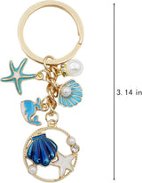 Ocean Keychain Adorable Sea Animal Charms Perfect for Beach Lovers, Travel Enthusiast Ideal for Backpacks - Side View