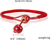Men Women Lucky Ceramic Bead Red String Bracelet Hand Braided Bangle Durable and Useful