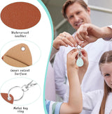 Key Fob Holder Leather, 8pcs Drop Shaped Keychain Holder with Metal Rings, Colorful PU keyring for Keys ID Key Cards