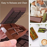 3 PCS Silicone Chocolate Bar Molds with 1 spatula,3/4 Inch Thick Non-Stick Chocolate Mold，Large Deep Cavity Chocolat Silicone Mold for Stuffed Chocolate Bars Knafeh Pistachio Chocolat - Front View