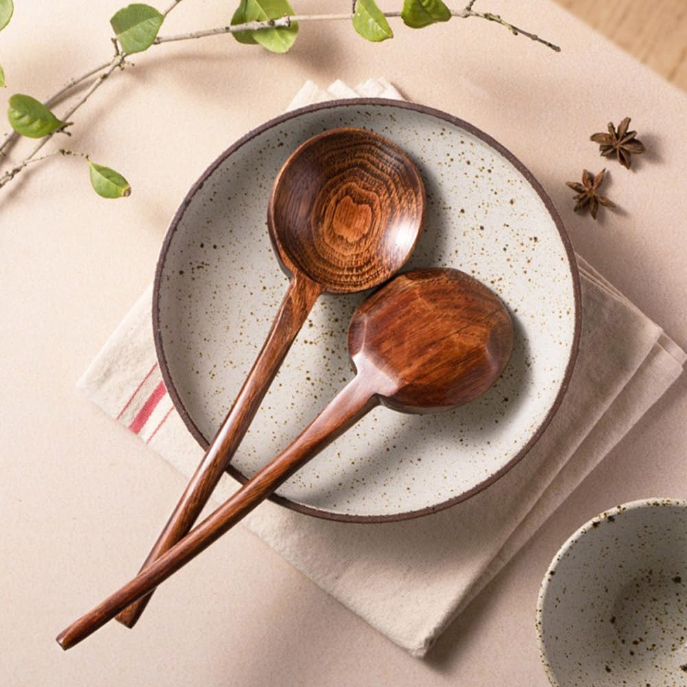Wood Cooking spoon, 1PC 10.8 inches Long Handle Spoons for Mixing,Tasting Stirring food, Large Wooden Cooking Utensils for Cooking and Crafts