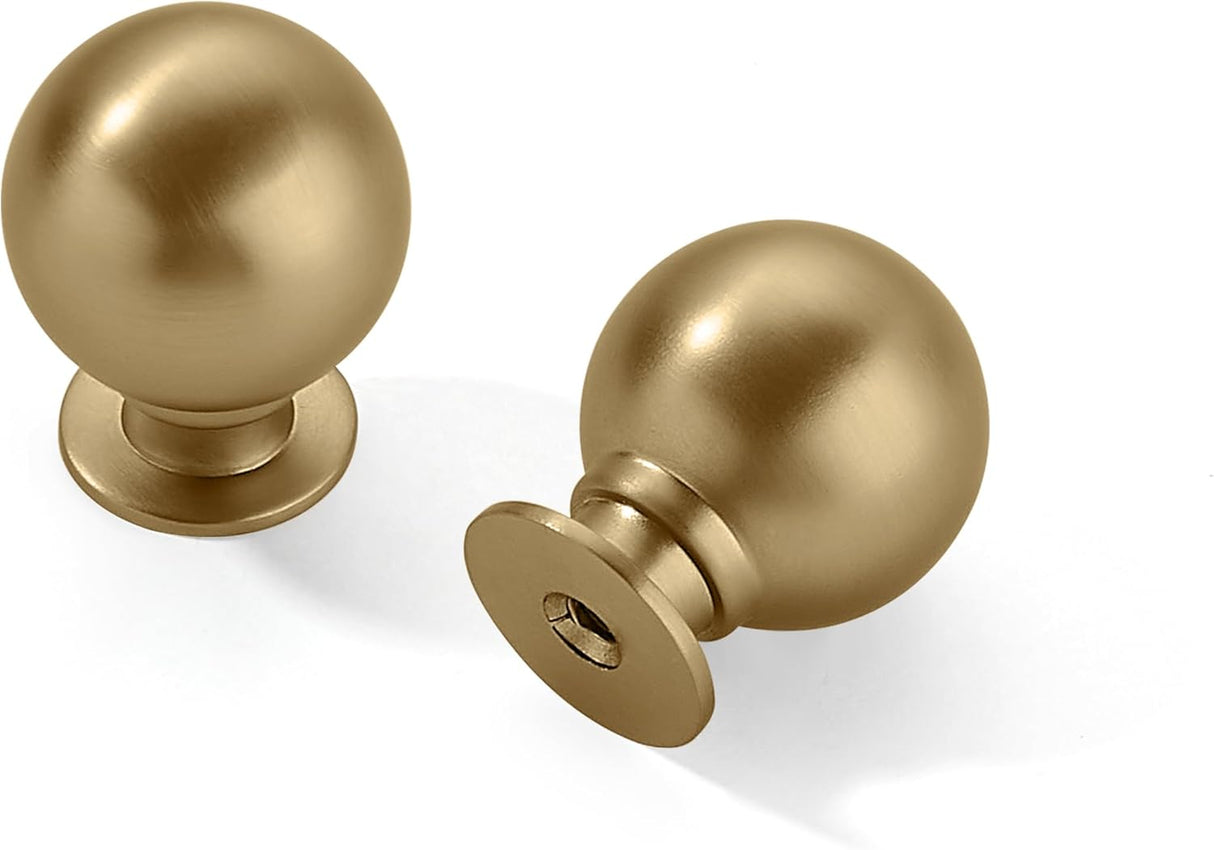 10 Pack 1 Inch Vintage Ball Champagne Bronze Cabinet Knobs Kitchen Cabinet Hardware Satin Brass Drawer Knobs Pulls for Drawers.  Champagne Bronze   Knob   Champagne Bronze   Knob