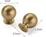 10 Pack 1 Inch Vintage Ball Champagne Bronze Cabinet Knobs Kitchen Cabinet Hardware Satin Brass Drawer Knobs Pulls for Drawers.  Champagne Bronze   Knob   Champagne Bronze   Knob - Front View