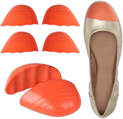 Dr. Scholl's Shoe Filler Inserts - Toe Cushions Make Shoes Fit, Half-Sizes Adjust Too Big for High Heels, Dress, Casual & Flats - 2 Pairs (Orange - Round) Orange  Orange
