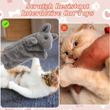 Cat Wrestling Toy Puppet, Mouse Puppets Enrichment Toys for Bored Indoor Cats, Safe Wrestling Glove Hand Interactive Cat Toys (Mouse)  Mouse    Mouse - Front View