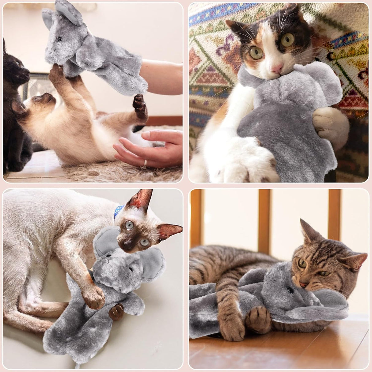 Cat Wrestling Toy Puppet, Mouse Puppets Enrichment Toys for Bored Indoor Cats, Safe Wrestling Glove Hand Interactive Cat Toys (Mouse)  Mouse    Mouse