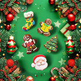 Christmas Silicone Molds, 12 Cavities Christmas Chocolate Mold Deep, 3D Christmas Trees Christmas Stockings Gingerbread Man Silicone Molds for Baking Chocolate Candy Cake Jelly Cookie Green  Green - Front View