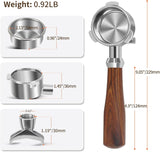 54mm Portafilter Compatible with Breville BES870/878/880/876 Series,Espresso Double Spouts Portafilter with 3 Ear & Stainless Steel Basket - Side View