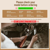 54mm Portafilter Compatible with Breville BES870/878/880/876 Series,Espresso Double Spouts Portafilter with 3 Ear & Stainless Steel Basket - Top-Down View