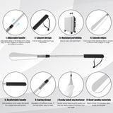 Extendable Shoe Horn, Premium Stainless Steel Adjustable Handle Shoe Lifter with Long Handle Shoehorn Telescopic Travel Shoe Helper Shoe Aid Tools for Women Men Seniors - Top-Down View