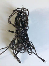 for 20ct Count Teeny Tiny Rice Light Set String Brown Wire Cord Primitive Craft Farm Seasonal Ornaments Home Décor Brown - Front View