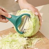 Dual‑Blade Vegetable Julienne Slicer, Non‑Slip Handle Cabbage Shredder & Peeler, Dark Green Kitchen Tool