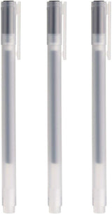 Gel Ink Ball Point Pen, Black, 0.38mm, Pack of 3 (Japan Import) Black - Top-Down View