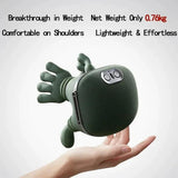 Massager, Real Hand Simulation Shiatsu Deep Tissue Electric Massager for Neck, Back & Shoulders, 3D Kneading, 3-Speed Adjustable USB Rechargeable (Green) - Front View