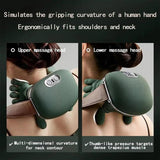 Massager, Real Hand Simulation Shiatsu Deep Tissue Electric Massager for Neck, Back & Shoulders, 3D Kneading, 3-Speed Adjustable USB Rechargeable (Green) - Top-Down View