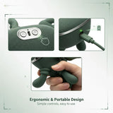 Massager, Real Hand Simulation Shiatsu Deep Tissue Electric Massager for Neck, Back & Shoulders, 3D Kneading, 3-Speed Adjustable USB Rechargeable (Green) - 45-Degree Angle