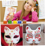 Cat Mask, Cat Mask 15 pcs Half Fox Mask White Therian Mask Diy Paintable Blank Mask for Holloween, Masquerade Party, Cosplay