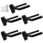 Guitar Hanger Wall Mount 5-Pack Black with Screws Compatible with Guitars
